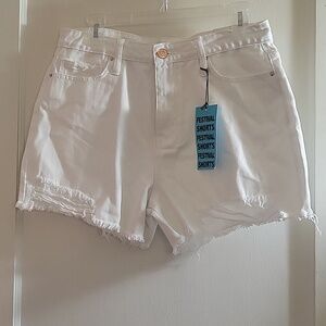YMI Denim Collection White High-Rise Festival Shorts, Size: 11/30, NWT